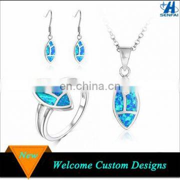 Fashion Jewelry Sets 2016 Silver Blue Naturel Druzy Agate Necklace Jewelry Set