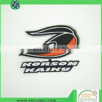 China factory custom cheap Iron on custom jersey woven patches for clothing