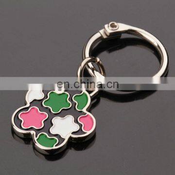 Manufacturer Cheap Poppy Flower keychain ,Flower Shape Soft Enamel Metal Keychain