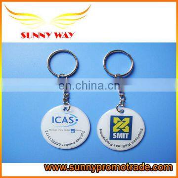 Cheap plastic trolley token coin keychain