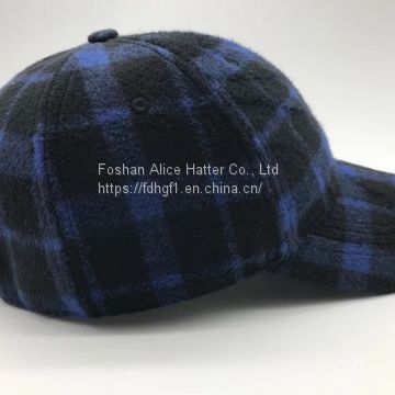 Male and female black blue plaid stripe casual curved eaves duck tongue all-match baseball hat shading trend