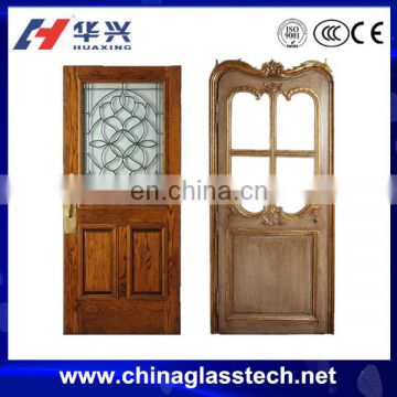 CE Customized PVC household wood glass door design