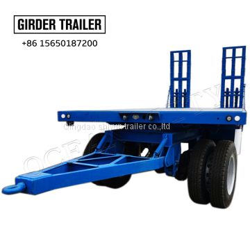 2/3 axles air suspensipon towing turntable draw bar low bed full trailer for sale