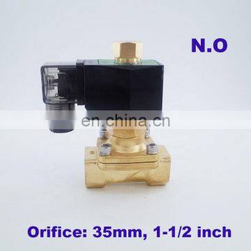 GOGO 2 Way Brass Normally Open Solenoid Valves for Water Price Cheap 12 Volt 1 1/2 Inch Orifice 35mm Zero Pressure Start photo-2