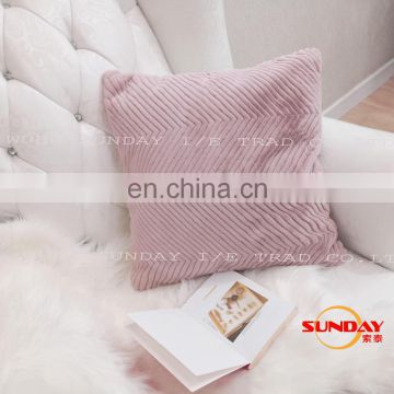 Faux Rabbit Fur Carved Cushion ,Good Quality Fashion Sofa Chair Fake Fur Cushion