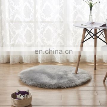 artificial white wool like footcloth  faux fur rug room floor mat