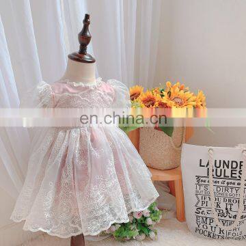 Baby girl clothes Spanish Dress Lace Print Stitching Princess Dress for Girls Birthday Party Vestidos