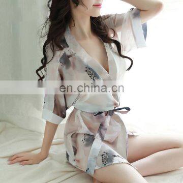 Hot Night See Through Sexy Women Transparent Sleepwear Mesh Pajamas Ladies Gown