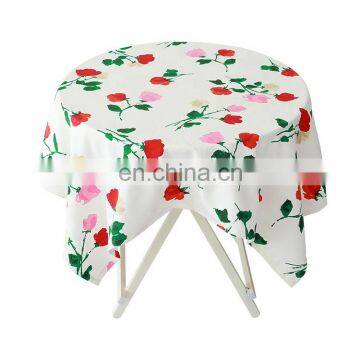 2019 Fashion design colorful roses Eco-friendly tablecloth round wedding decoration flower printed table cover