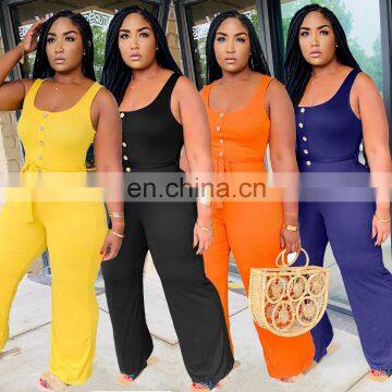 Fashion Women Trendy Boutique Gradient Slip Bodycon Jumpsuits Rompers Sold wide-leg trousers