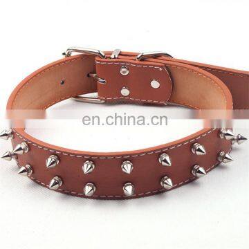 Eco-friendly New Products Most Popular Pet Punk Style Big Dog PU Rivet Collar photo-2