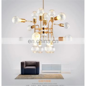 Hot sale Modern creative Northern Europe Metal ceiling Chandelier lamps Decoration Hanging LED glass Pendant lights