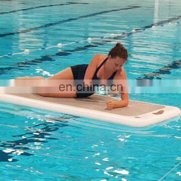 Factory customized high quality DWF inflatable gymnastics mattress, water fitness floating air yoga mat for pool