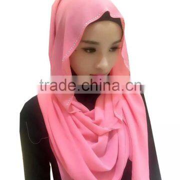 2016 Summer ice-cold feel big size 180*70cm 75D thick muslim chiffon long scarf hijab