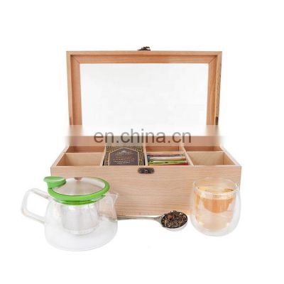 Hot sale Customized unfinished hinge lid acrylic lid wooden box