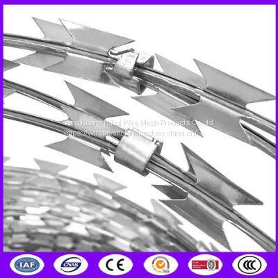 Sharp Edges Razor Blade Wire Fence High Security BTO-22 Razor Barbed Tape