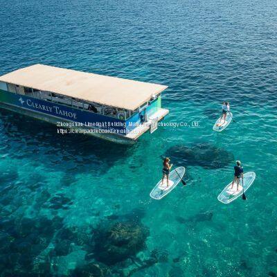 Clear paddle board, transparent paddle board, clear SUP board, transparent SUP board, crystal SUP, crystal board, clear SUP paddle board, transparent SUP