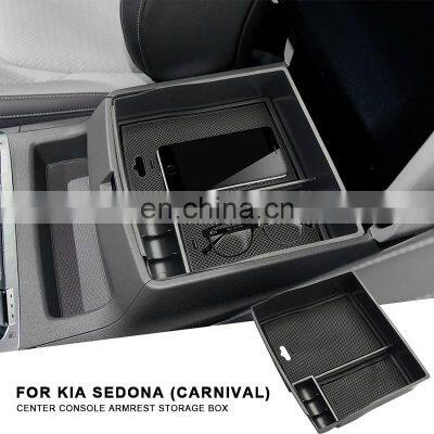 Interior Accessories Parts Silicone Armrest Rest Storage Box Center Control Console Organizer Tray For Kia Sedona Carnival photo-5