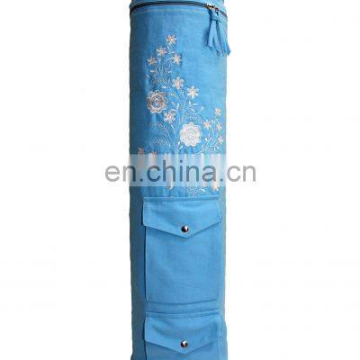 Hand Made Custom Logo Organic Certified 100% Cotton Canvas Yoga Mat Tote Bag photo-2