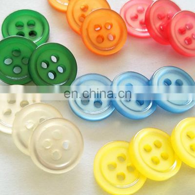 Diy Colors Transparent Eco-Friendly 4-Holes Resin Round Shirt Buttons