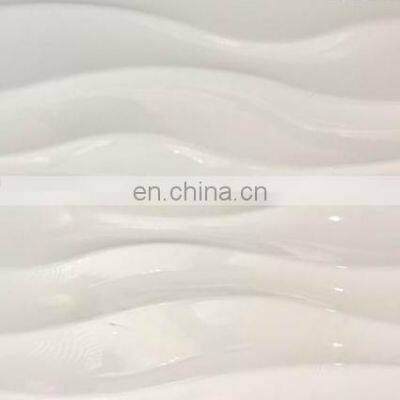 Foshan Pure White 3D Wave Design 80 degree Competitive Price Fast Delivery 300X600 White Ceramic Wall Tile GWD160