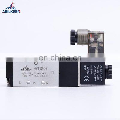 Factory Price 4V110-06 Electrical Control Single Coil 12V 24V 220V Five Position Two Way Pneumatic Solenoid Valve