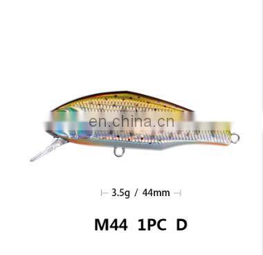 Hot Sale 4.4cm 3.5g Artificial Sinking Hard Minnow Lures Fish Lure Bodies Fishing Bait