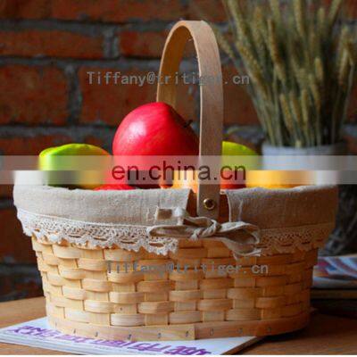 Handicraft Rectangle Wood Chip Christmas Gifts Storage Basket photo-5