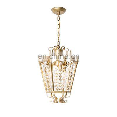 antique french style of entrance lamp in brass and bronze copper material with classic chandelier