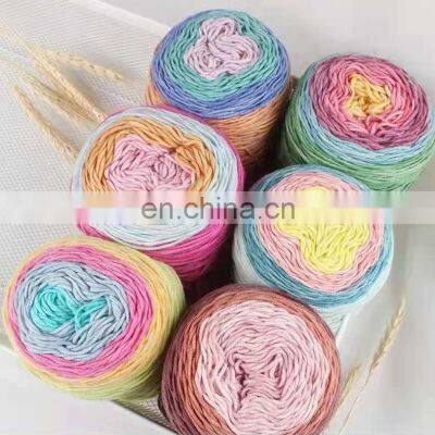 Best Quality 45%Cotton 55% Acrylic blend Ball Cake Yarn Crochet Rainbow Cotton Yarn For Crochet