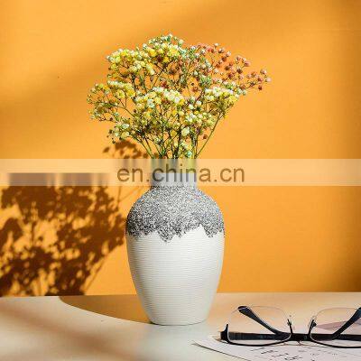 Modern Creative Vazo Small Vase Handmade Gold Ceramic Golden Vases Black Silver White Ceramic Vase For Home Decor photo-4