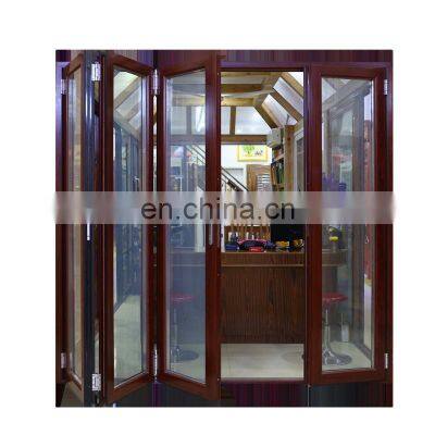 Factory Wholesale Price Aluminum Frame Glass Door Accordion Black Aluminum Bi-folding Type Folding Door With Modern Design