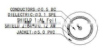 3C2V Coaxial Cable 9.5TV Connector TV Cable 75Ohm TV Antenna Connector Cable photo-4