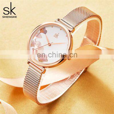 SHENGKE Luxury Watch Women K0139L Rose Gold Bracelet Watches Fancy Temperature Reloj Para Mujer New Trending Handwatch