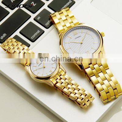 SINOBI Gold Watches Wrist  S9833G Lovers Pair Watch Man and Women Handwatch Ladies Watches Buy Online