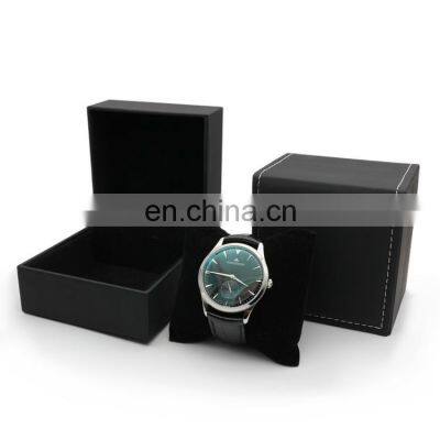 Black Luxury PU Leather Watch Strap Gift Packaging Box Watch Box Custom Logo