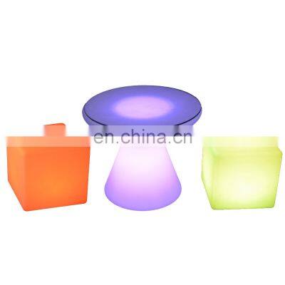 changing color light plastic bar stool cube led chair muebles LED luminosos