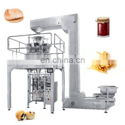 Bread Vertical Cake Butter Paper Pop Jam Automatic Multi Row Pouch Freeze French 2.5 Kg Frozen Fries Pack Machine