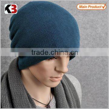 100% Acrylic men long thick wool knit beanie