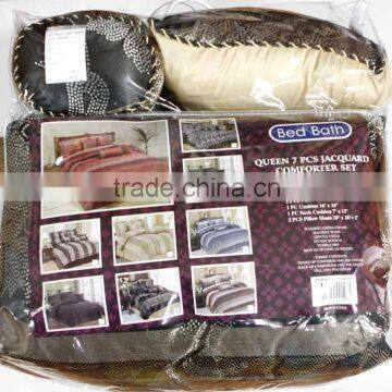 7PCS 100% Polyester Luxury Warm Color Jacquard Comforter Set With Matching Curtains photo-2