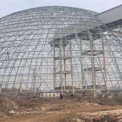 Prefab Large Span Fast Installation Barrel Space Frame Structure Arch Coal Storage Shed System for Power Plant