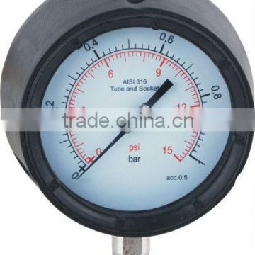 113mm(4.5") process pressure gauge safety pressure gauge polypropylene safety case,