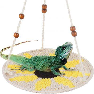 Reptile Hammock,Bearded Dragon Accessories for Habitat Leopard Gecko Tank Accessories Small Lizard Cage Bed Hanging Hammock Pet Platform Carrier
