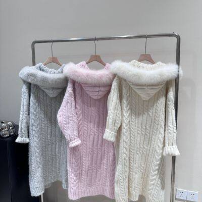2025 New Women's Double-Faced Cashmere Coat - Mid-Length High-End Cloak With Fox Fur Collar for Autumn Winter