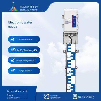 electronic water gauge for real-time monitoring of water level and liquid level, stainless steel flow velocity and flow rate, flood prevention alarm, and hydrological sensor