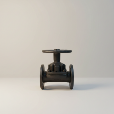 EG41W-16 Válvula de Diafragma Manual com revestimento de borracha nitrito, de ferro para alta temperatura, com flange PN10 de 3 polegadas
