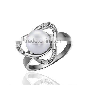 Latest Fancy Platinum Pearl Ring photo-2