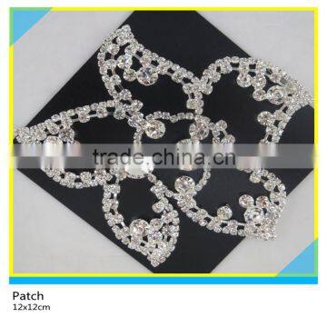 Sew on Diamond Rhinestone Chain Applique for Wedding Dress Decoration 7x12cm photo-3