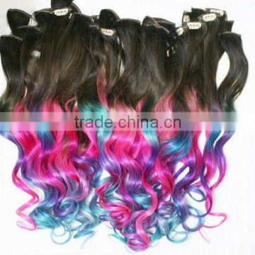 Colorful Natural Wavy Black Clip In Hair Extension Best Quality