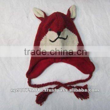 Wool Knitted Animal Children Hat